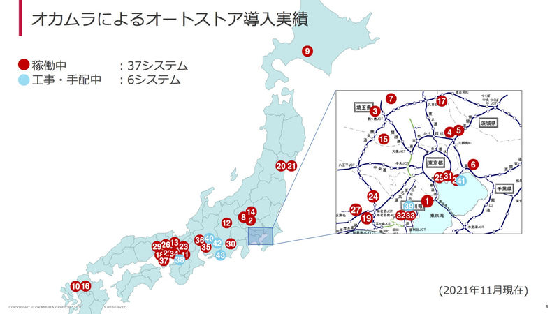 オカムラによる日本での導入状況