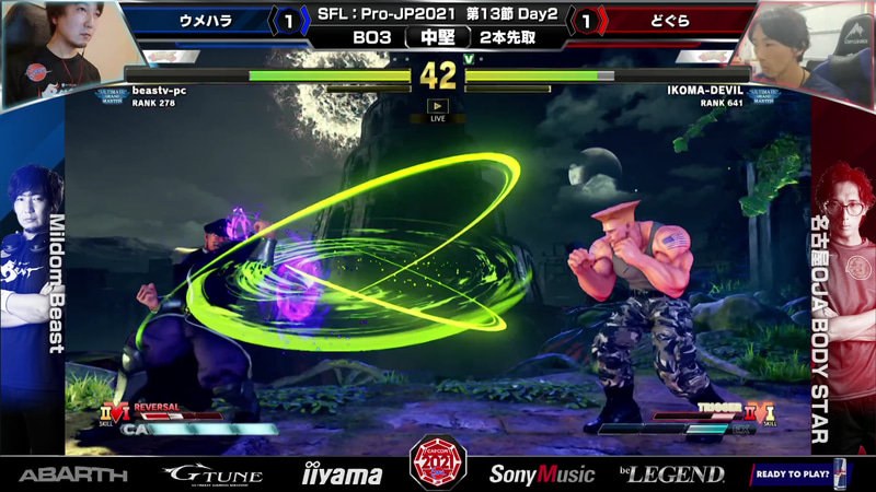 ウメハラガイルとどぐらベガの中堅戦は2人の凄まじい読み合いとガードの固さもあって、全ての試合がタイムギリギリになる接戦だったが、最後の読み合いを制したのはウメハラガイルだった