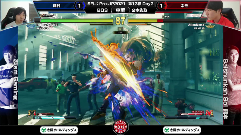 藤村キャミィとネモユリアンの中堅戦は藤村キャミィの精度の高さが光り、中堅戦を制した