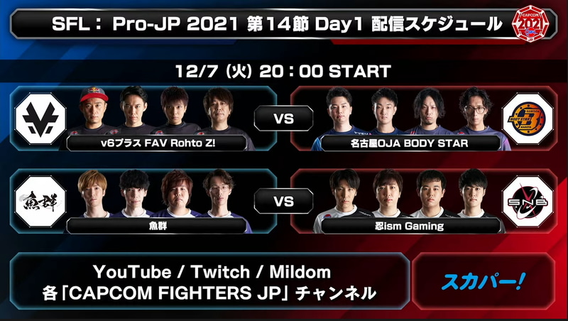 次回、第14節 Day1は明日、12月7日20時から行なわれる