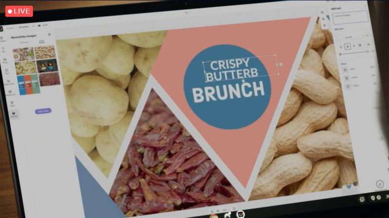Adobeが行なった会見ではサンフランシスコの有名なレストラン「百福」のオーナーであるデビッド・チャン氏が登場し、Creative Cloud ExpressでメニューやSNSへ投稿するコンテンツを作成する様子などが公開された