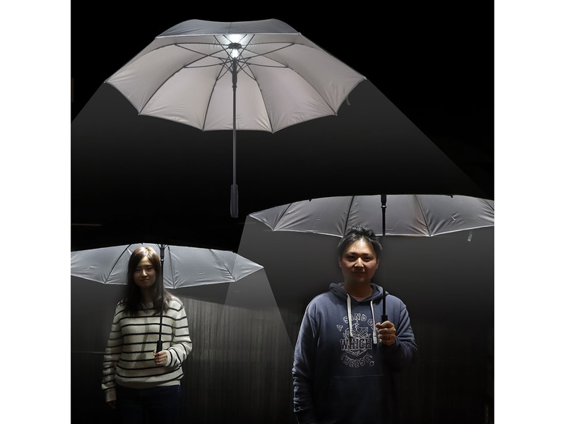 ほのかに照らして夜道でも安心「ポータブル街灯傘」