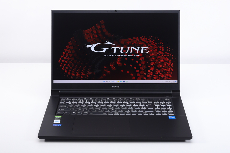 G-Tune E7本体。17.3型の大型液晶パネルを採用している