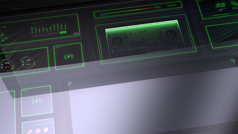 天板内に各種モジュールを内蔵