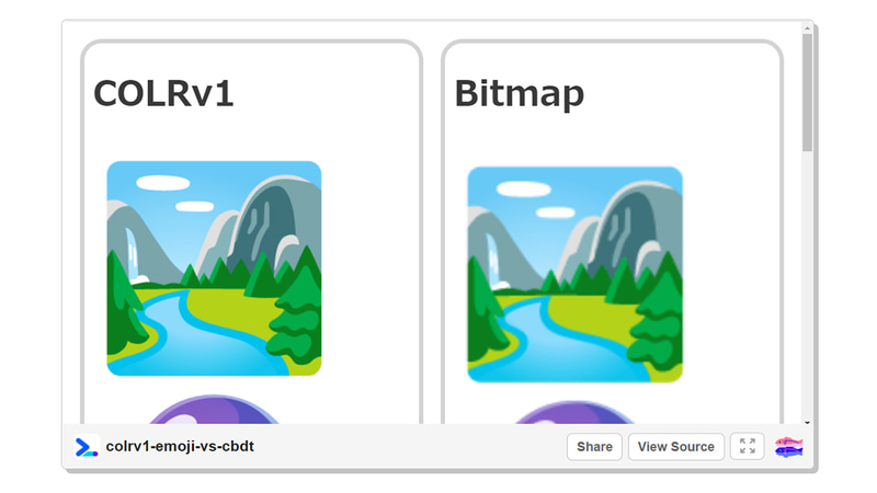 絵文字もくっきりと表現できる