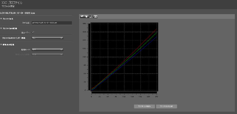 測定結果2/R・G・Bのリニアリティ