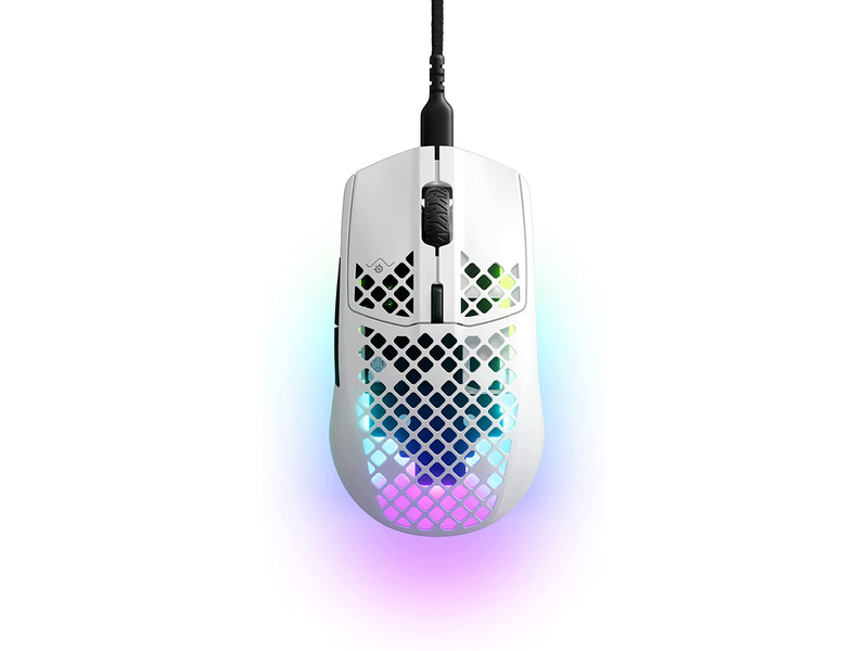 <a href="https://jp.steelseries.com/gaming-mice/aerox-3-2022?color=snow">製品ページのURL</a><br>実売価格：7,500円前後●接続方式：有線●ボタン数：6●センサー：TrueMove Core●解像度：200～8,500DPI●最大加速度：35G●最大速度：300IPS●ポーリングレート：1,000Hz●サイズ：67.03×120.55×37.98mm●重量：59g