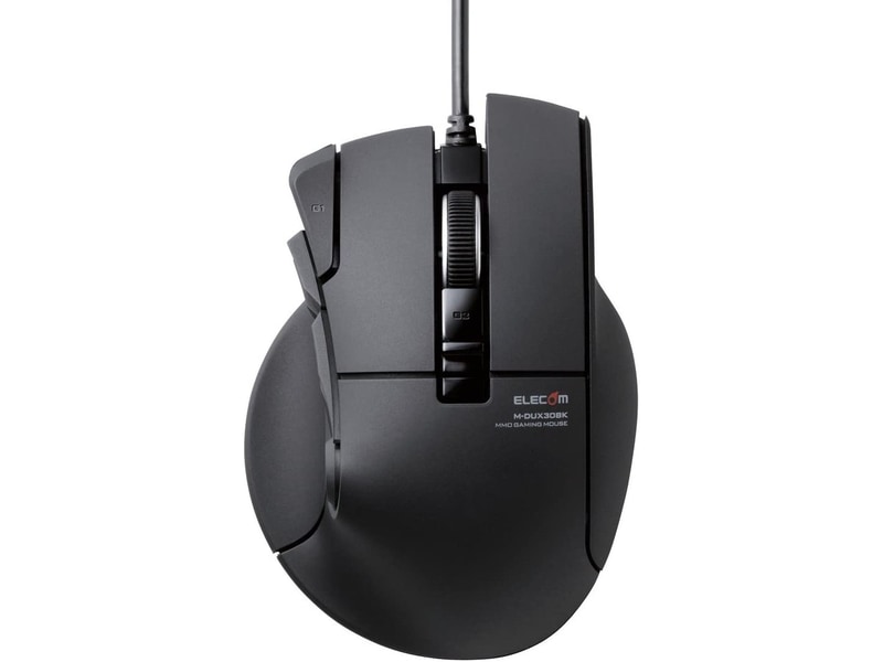 <a href="https://www.elecom.co.jp/products/M-DUX30BK">製品ページのURL</a><br>実売価格：2,800円前後●接続方式：有線●ボタン数：10●センサー：不明●解像度：50〜2,400DPI●最大加速度：10G●最大速度：30IPS●ポーリングレート：1,000Hz●サイズ：77×112.5×42mm●重量：80g