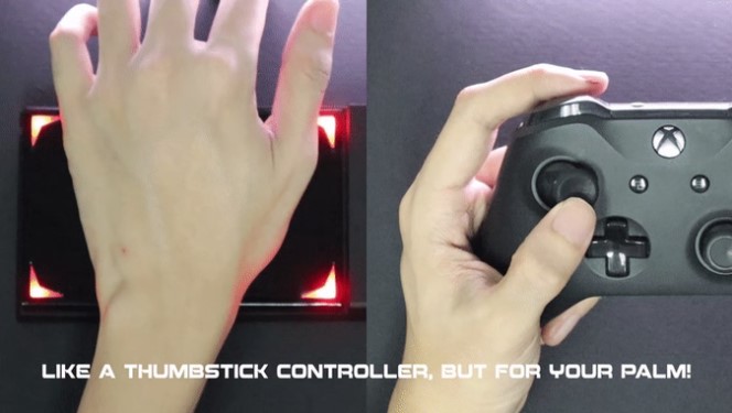 ジョイスティックを動かすように、手のひらをタッチパッド上で滑らせる