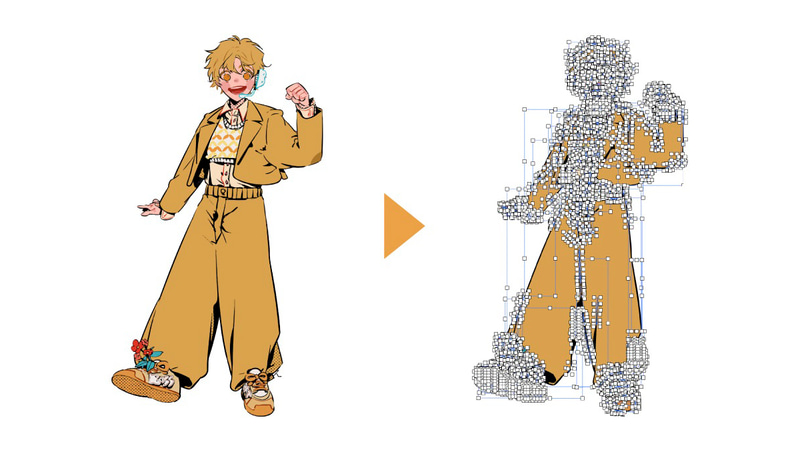 すべてPowerPointの図形データのみで作られている