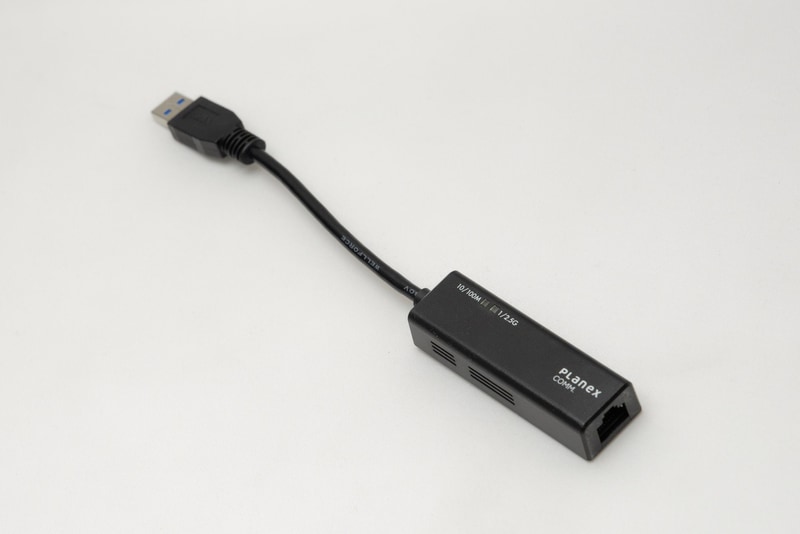 有線接続が可能なUSB LANアダプタ