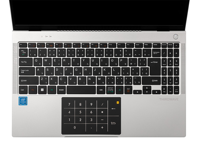 数字入力はタッチパッドでも行なえる