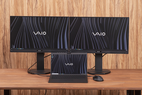 VAIOでいい感じのデスク環境を作ってみた！モニターアームやUSB Type-C