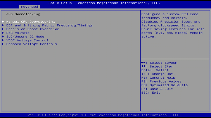 AMD Overclockingの設定項目