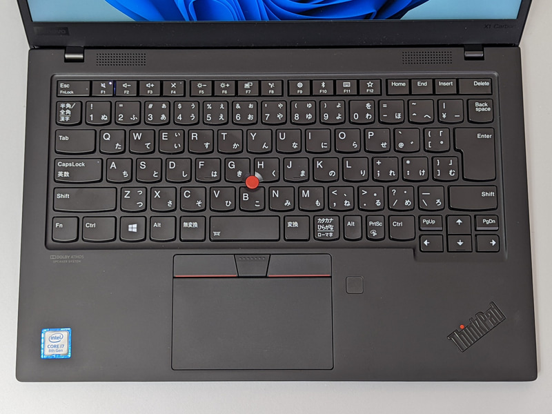 2019年モデル。カナが印字されたキーの幅はどれも等しい