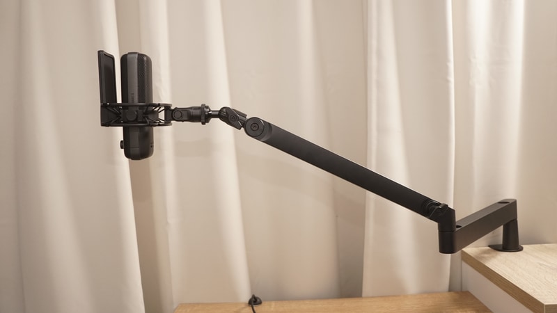 Wave Mic Arm LPにShock Mount、Pop Filter、Wave:3を取り付けたところ