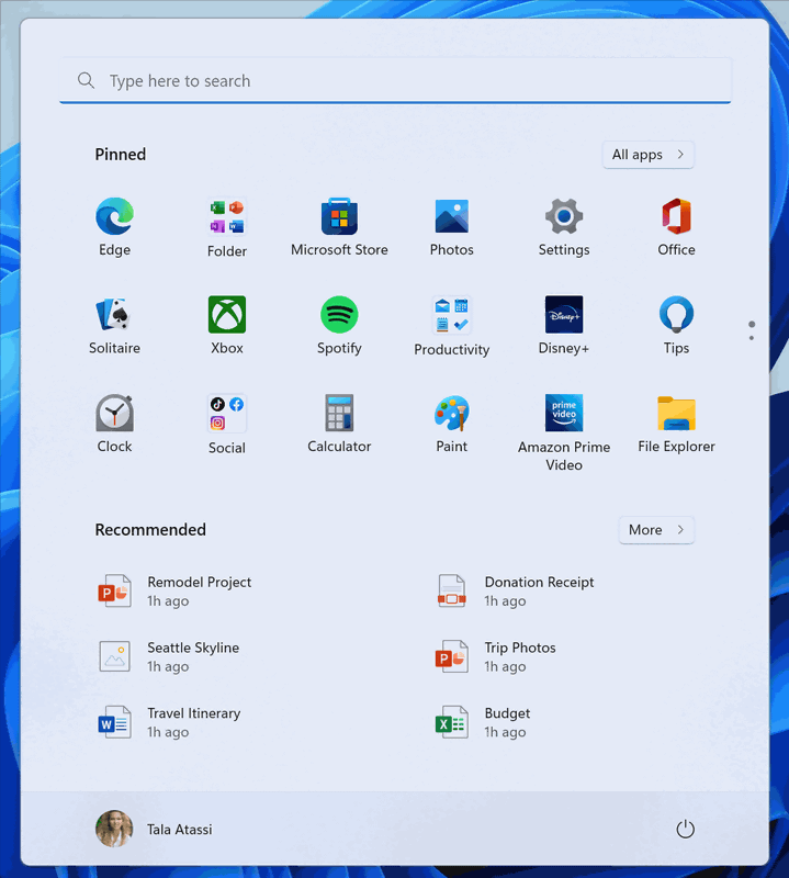 スタートメニューにフォルダ名を付ける機能
