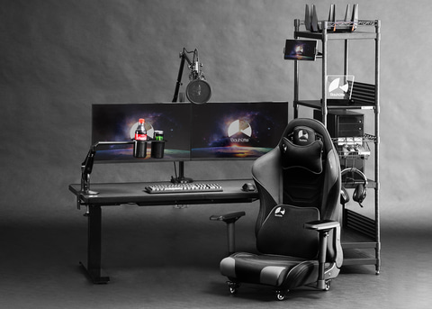 【PCデスク】Bauhutte ゲーミングデスク昇降式PCデスク【ブラック】 軒先渡し】 Bauhutte 昇降式ゲーミングデスク HD 幅1200×奥行550