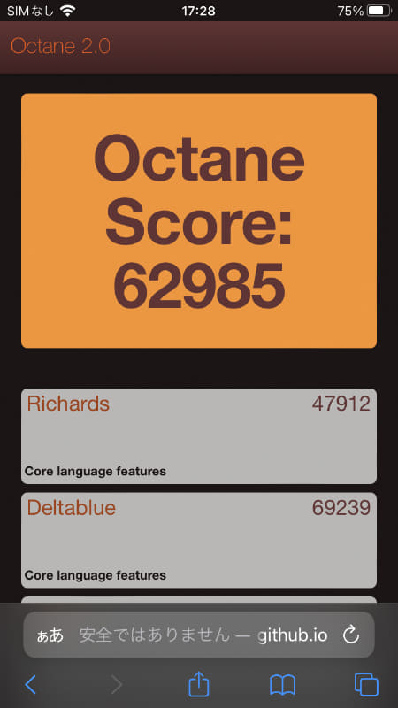 Google Octane 2.0。62,985(48,154)