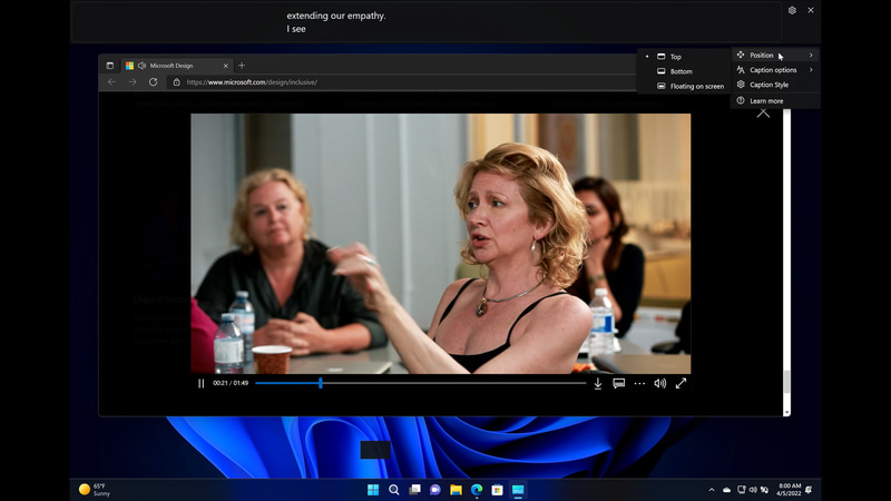 WindowsのOSレベルでのライブキャプション(音声自動文字起こし機能)