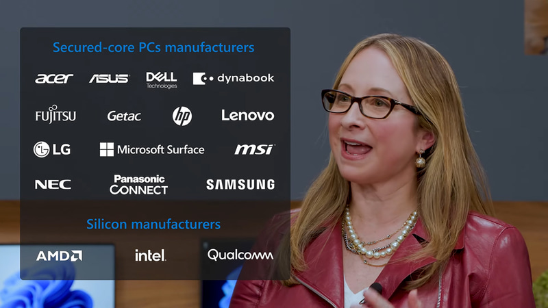 各パートナー企業と協業し、Secure-Core PCやMicrosoft Plutonなどを展開