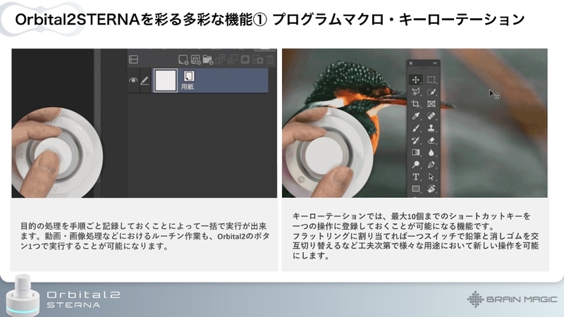 プログラムマクロやキーローテーション機能も搭載