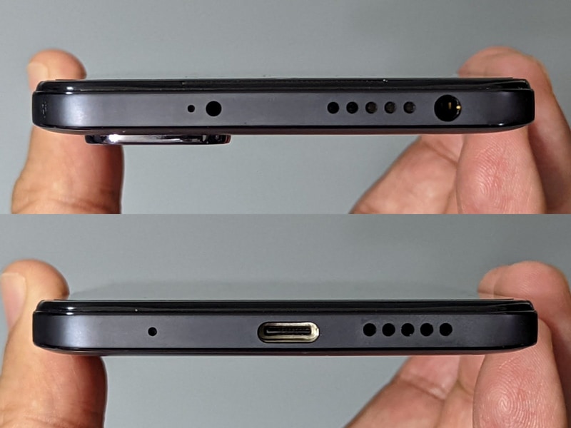 上面にはイヤフォンジャックとスピーカーを、底面にはUSB Type-Cポートとスピーカーを備える