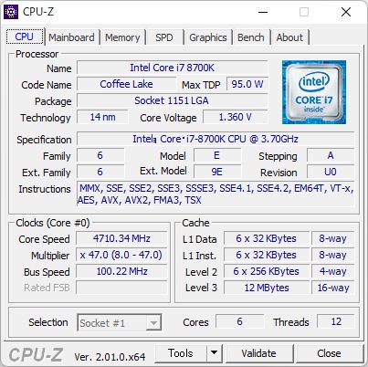 i7-8700K CPU 動作確認済み i7-8700K CPU 動作確認済み PCパーツ