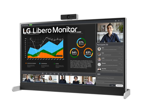 LG、吊り下げ/据え置きのどちらでも使える27型WQHD液晶モニター