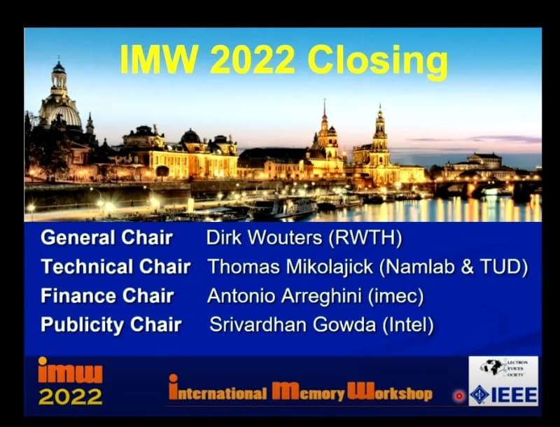 IMW 2022の閉会を告げる最初のスライド。チェアパーソンによる閉会挨拶から
