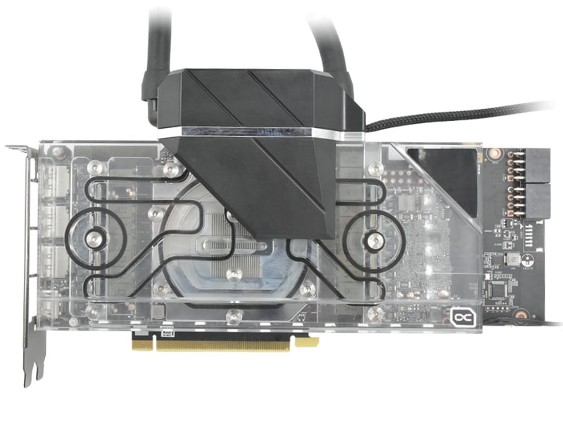 ラジエータと水冷ブロックの接続部分にポンプを設置