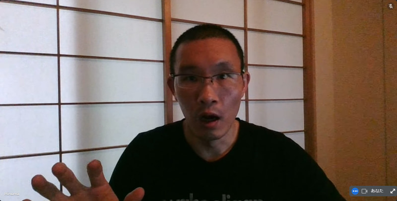 薄暗い部屋で、補正なしの状態(Google Meetを使い、リモート側のPCでキャプチャした映像)