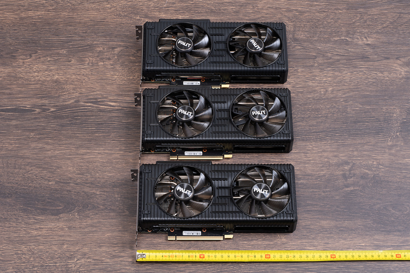 カード長は3製品とも24.7cmで2スロット厚なので、多くのケースに組み込みやすいサイズと言える