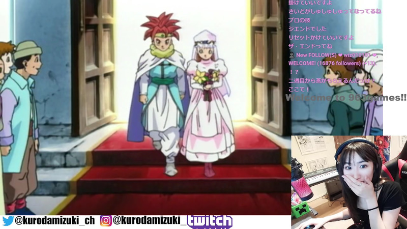 エンディングのアニメでクロノとマールが結婚