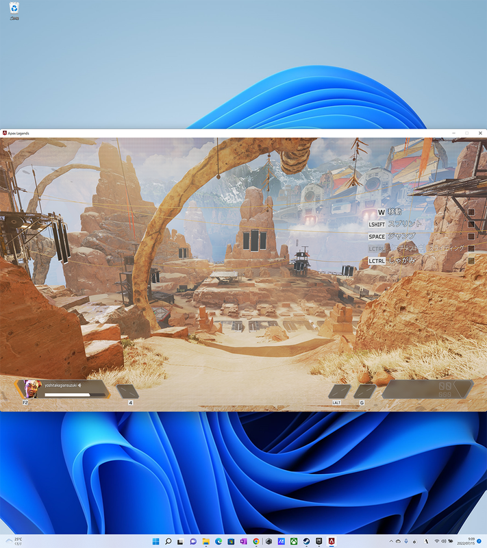 「エーペックスレジェンズ」プレイ時の画面