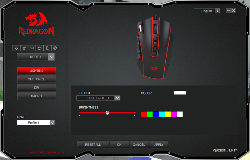 モード1では白く光り、モード2では赤く光る、といったように設定した