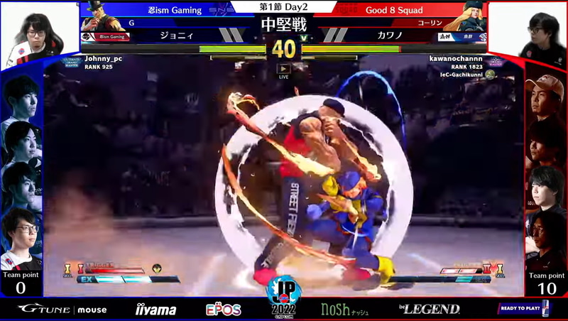 徐々にジョニィGが試合のペースを掴んでいき、見事に連勝でジョニィGが中堅戦を勝利