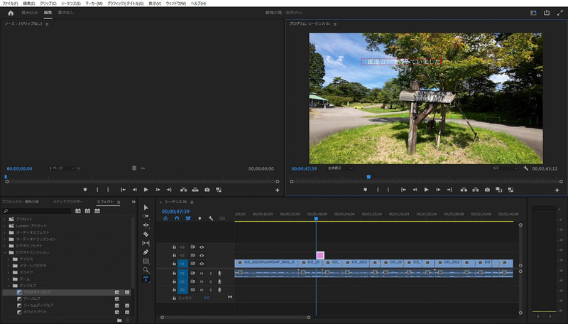カーソルが現われたら、テロップのテキストを入力