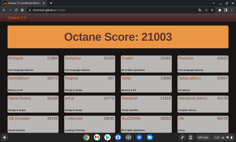 Octaneの測定結果