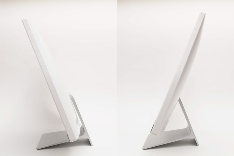 モニターは前後に角度調節が可能。上下調節には非対応