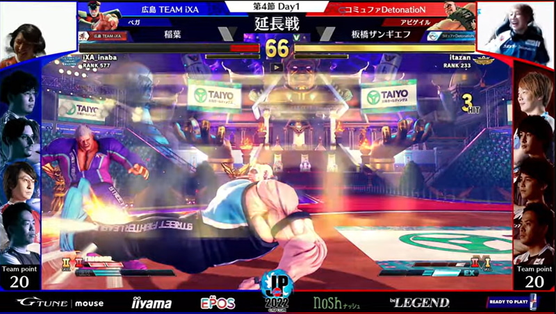 稲葉ベガと板ザンアビゲイルのBO1による延長戦。板ザンアビゲイルが連勝で勝利してチームを勝利に導いた