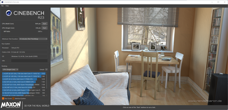 CINEBENCH R23の結果