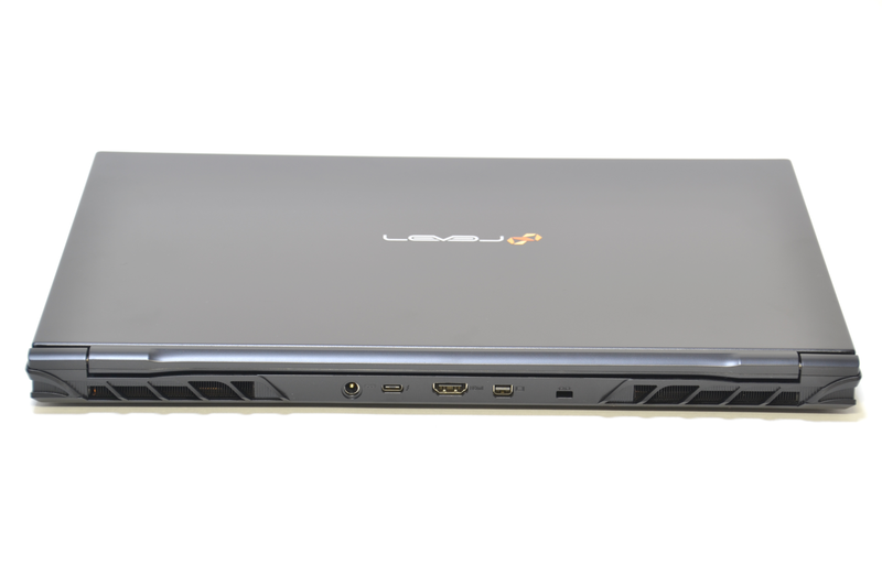 背面は電源端子、Thunderbolt 4、HDMI、Mini DisplayPort。左右には排気口がある