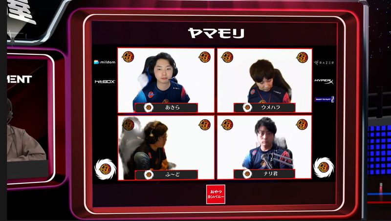 アウェイは名古屋OJA BODY STAR Mildomで、出場メンバーはあきら、ウメハラ、ふ～ど、ナリ君