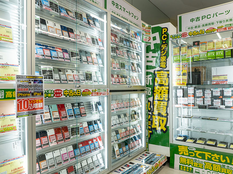 PCパーツのほか、モバイルデバイスの中古品も充実