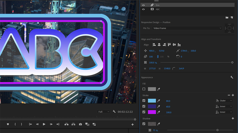 テキストの境界線は内側にも設定できるように