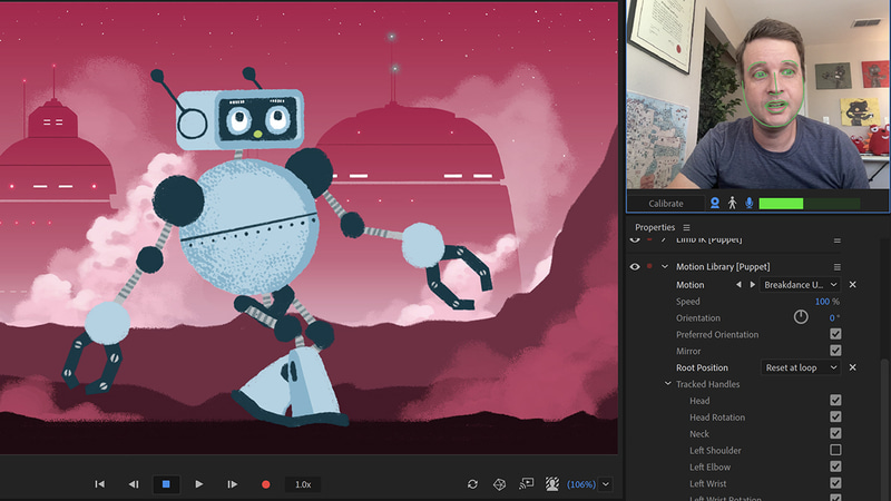 一覧からモーションを選ぶだけでキャラクターに動きが加えられる