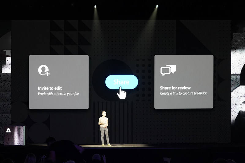 単なる共有でなくAdobeが「プレビュー共有」と呼んでいる、コンテンツの作成途上もシェアする仕組みが導入される