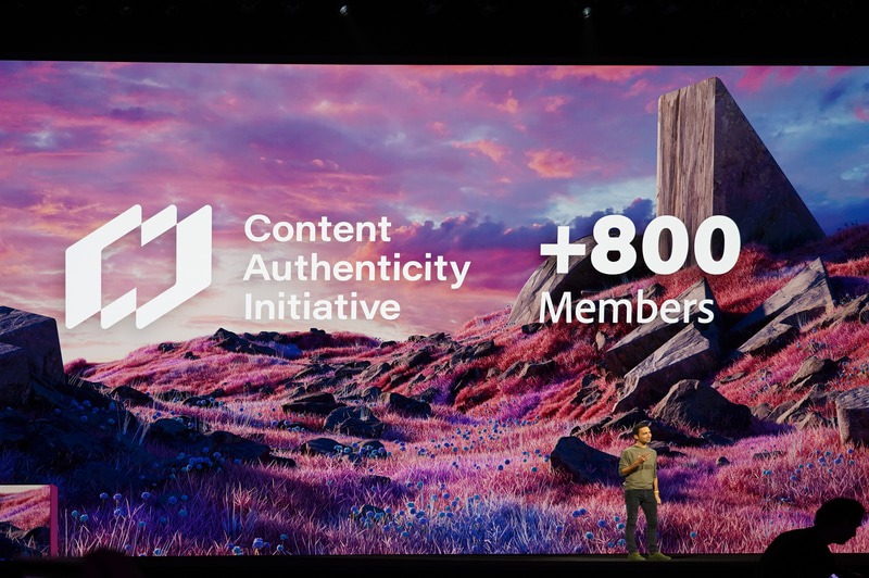 Adobeが音頭をとって推進しているCAI(Contents Authenticity Initiative)には800社以上が参加している