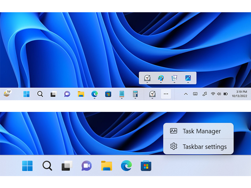 タスクバーにも改善を実施